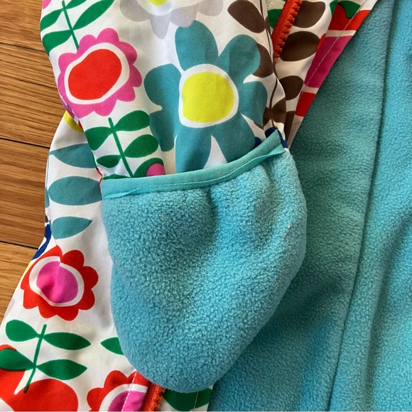 Baby Boden Colorful Floral One Piece Snowsuit Booties Fleece Lined 12-18 - Picture 10 of 13